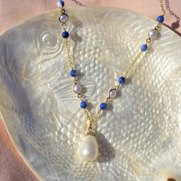 Lydia gold necklace, handmade by Busy Beech from recycled and second-hand materials