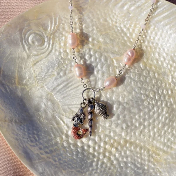 Dione silver necklace, handmade by Busy Beech from recycled and second-hand materials