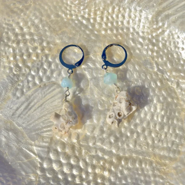 Beatrice silver earrings, handmade by Busy Beech from recycled and second-hand materials