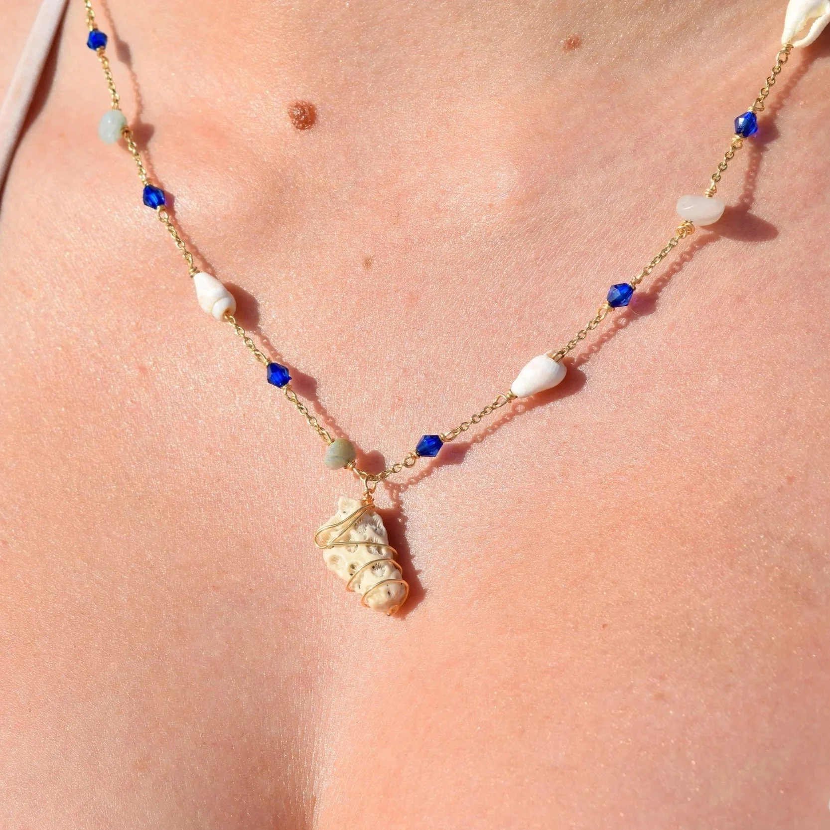 Kora gold necklace by Busy Beech, view 3