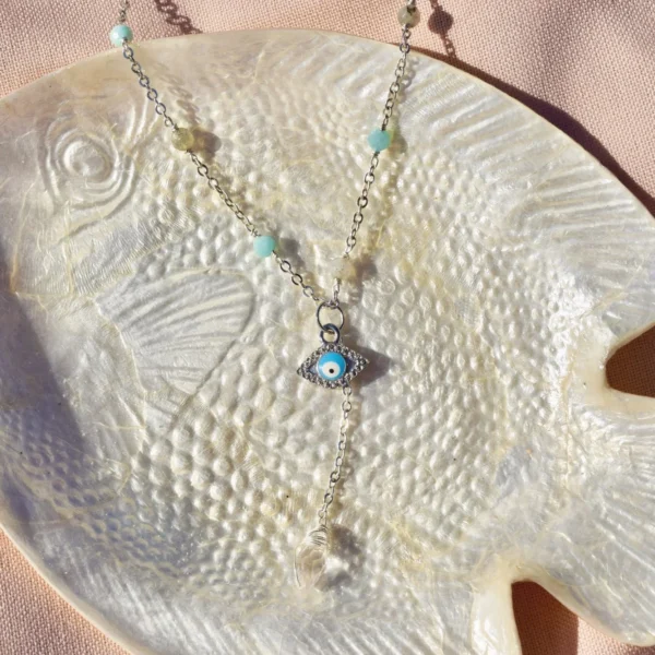 Tanya silver necklace, handmade by Busy Beech from recycled and second-hand materials