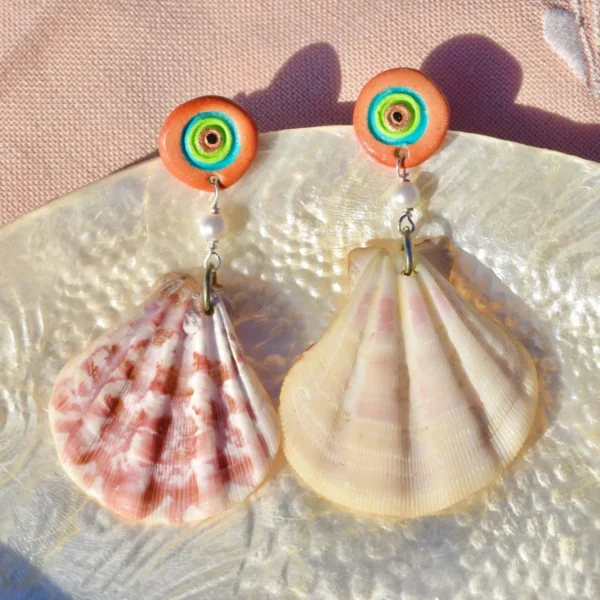 Atlas silver earrings, handmade by Busy Beech from recycled and second-hand materials
