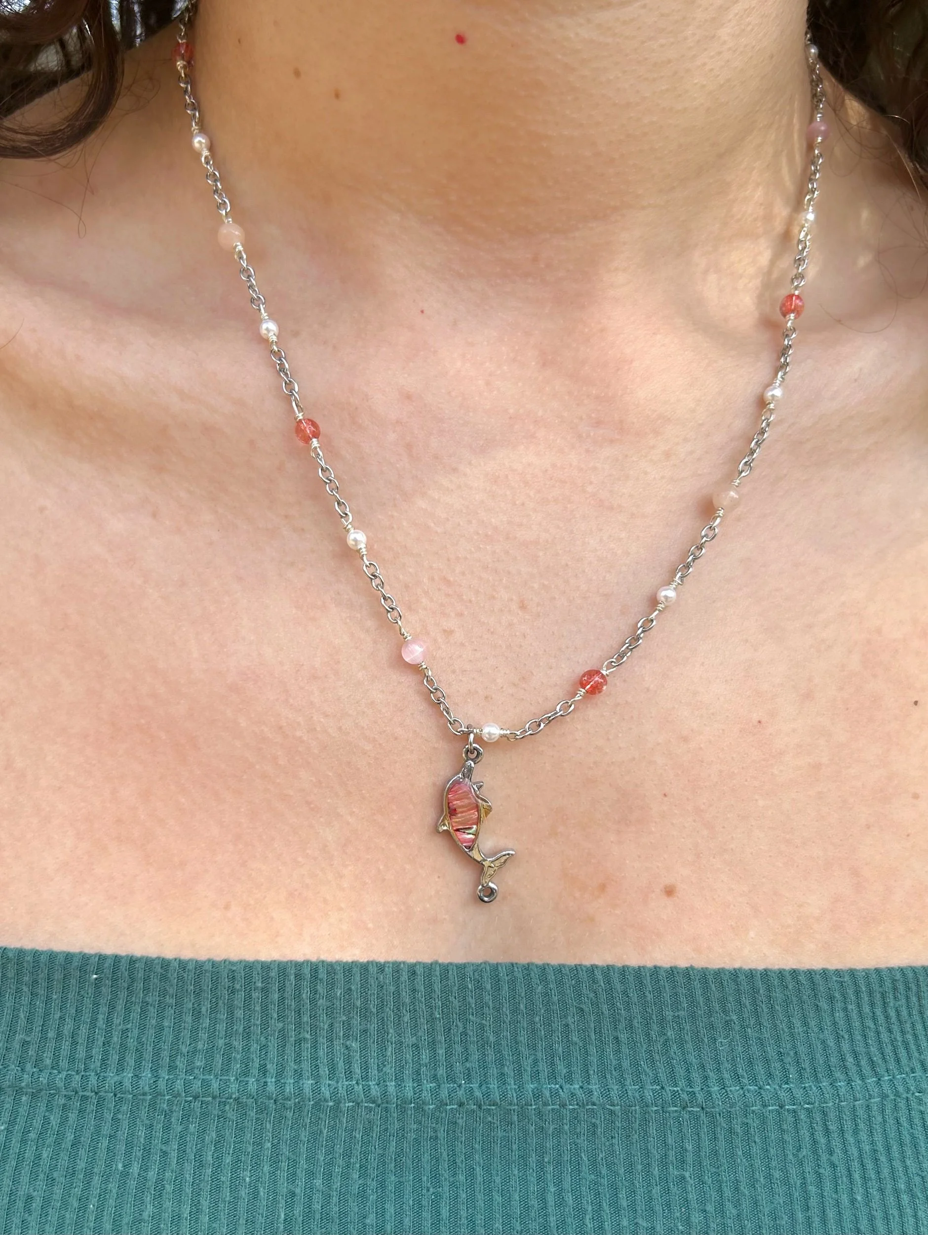 Marina silver necklace by Busy Beech, view 2
