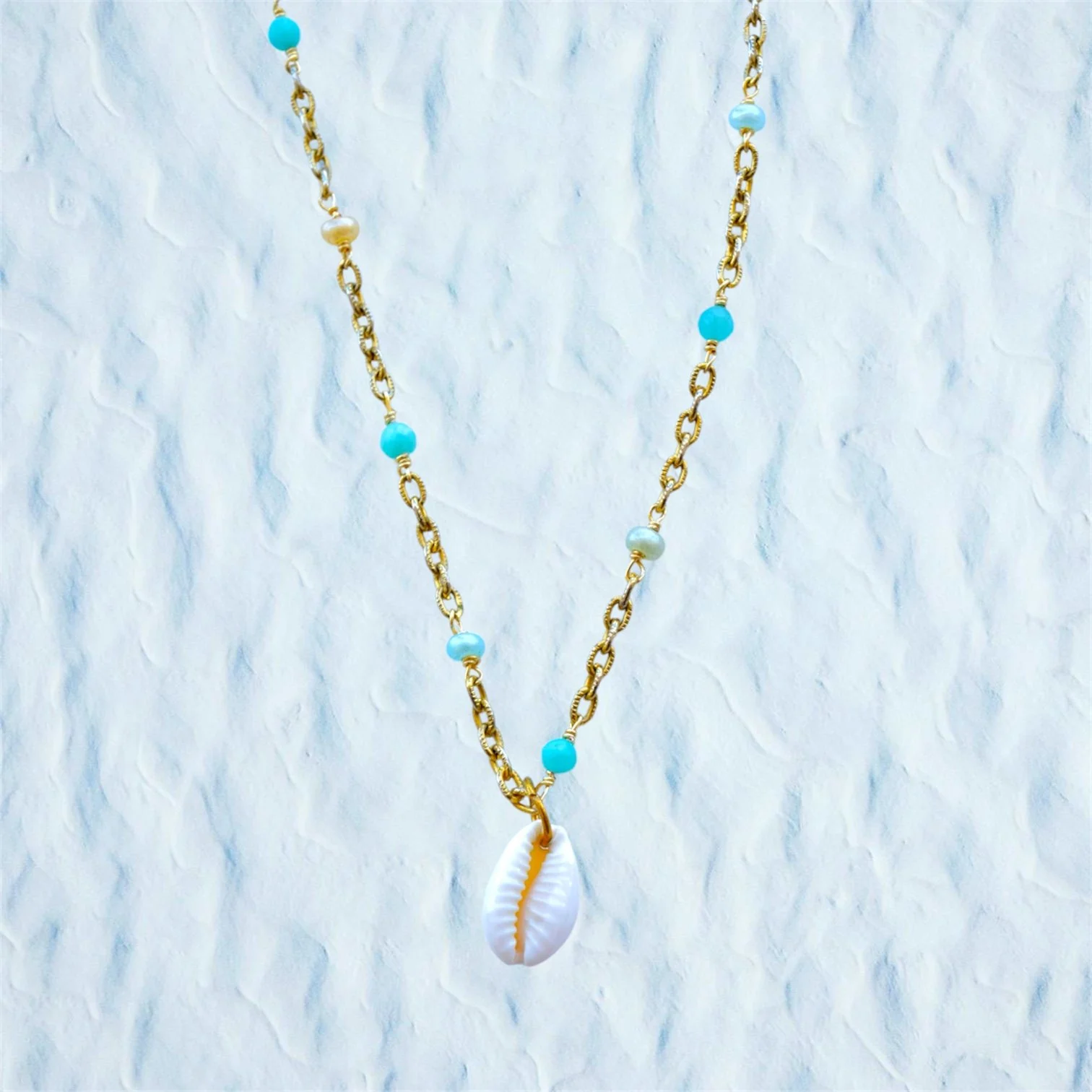 Elaina gold necklace by Busy Beech, view 2