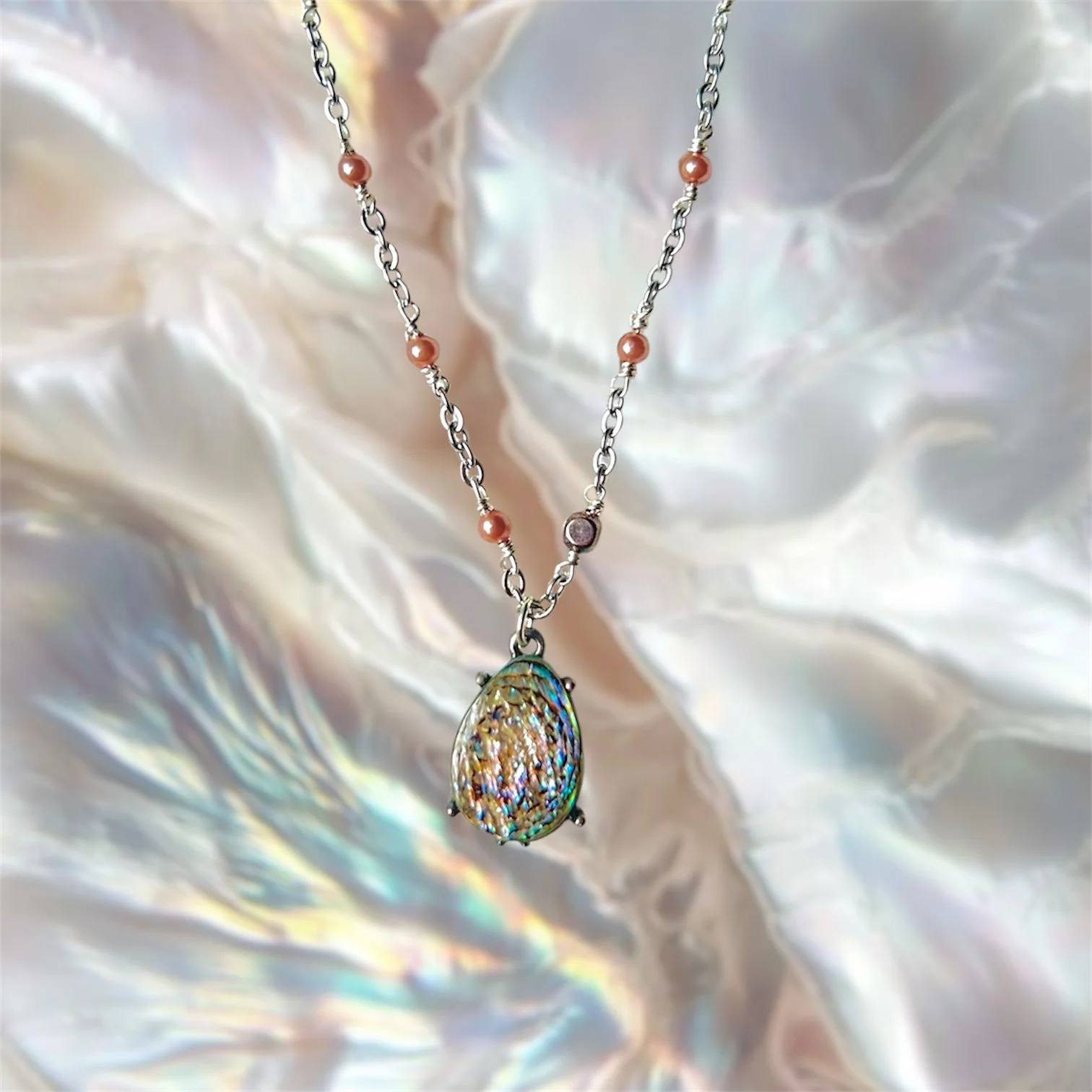 Wren silver necklace, handmade by Busy Beech from recycled and second-hand materials