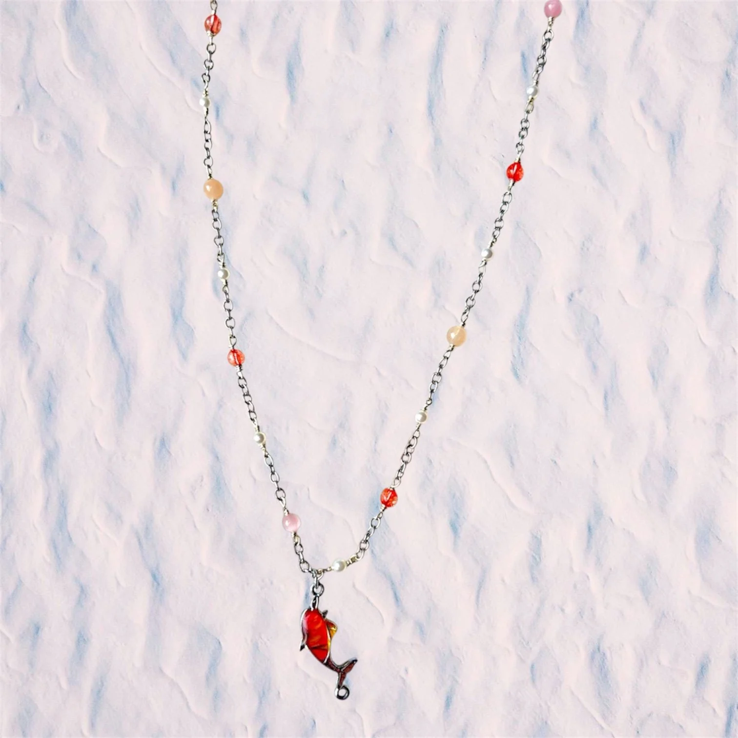 Marina silver necklace by Busy Beech, view 3