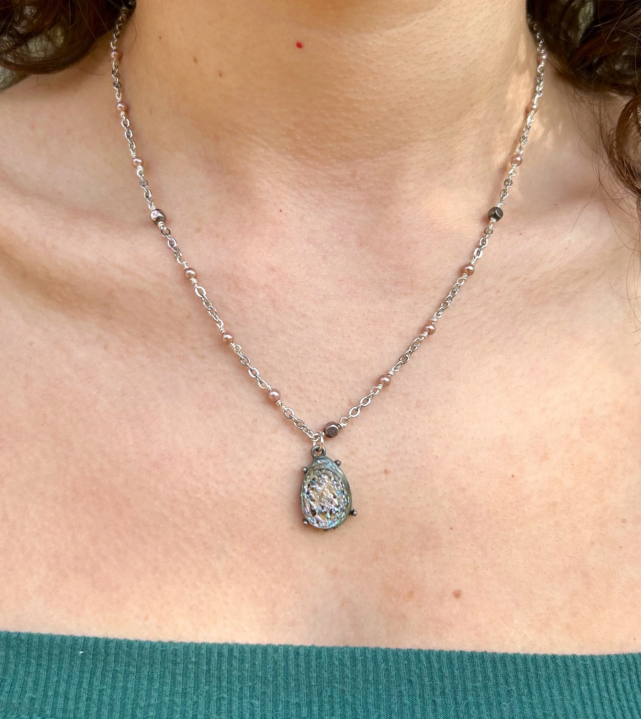 Wren silver necklace by Busy Beech, view 2