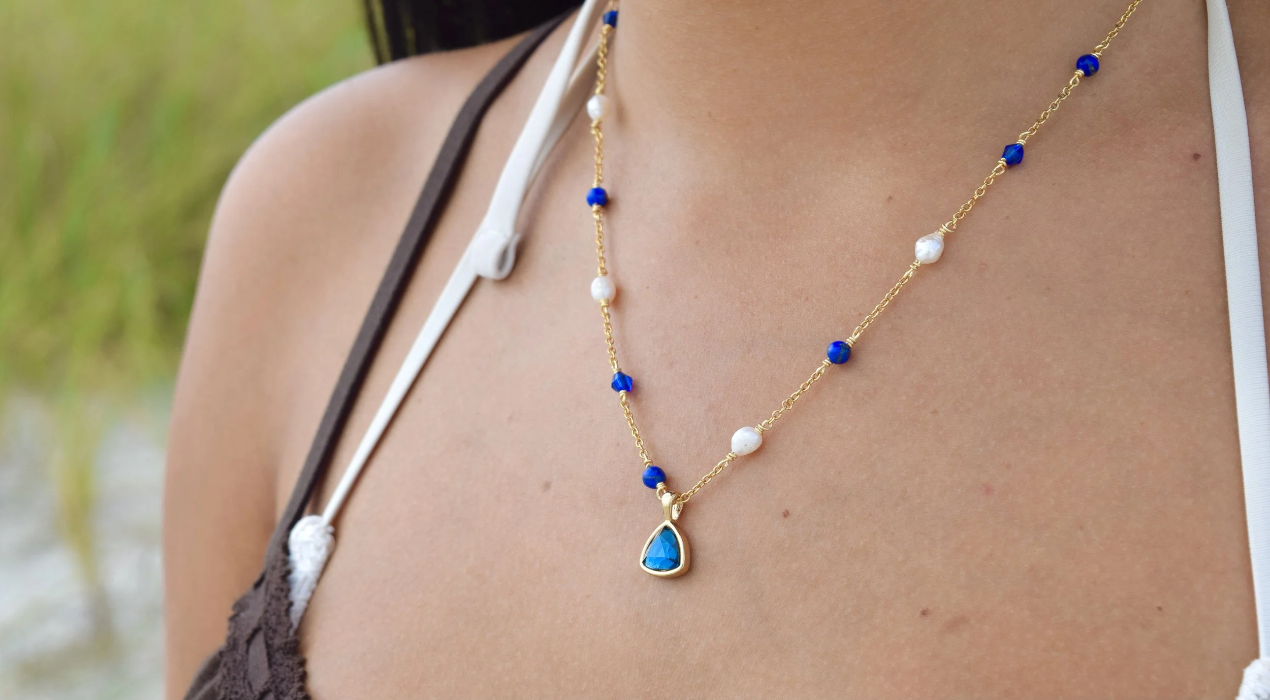 Donna gold necklace by Busy Beech, view 3