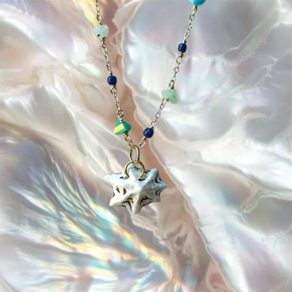 Alison 14k gold necklace, handmade by Busy Beech from recycled and second-hand materials