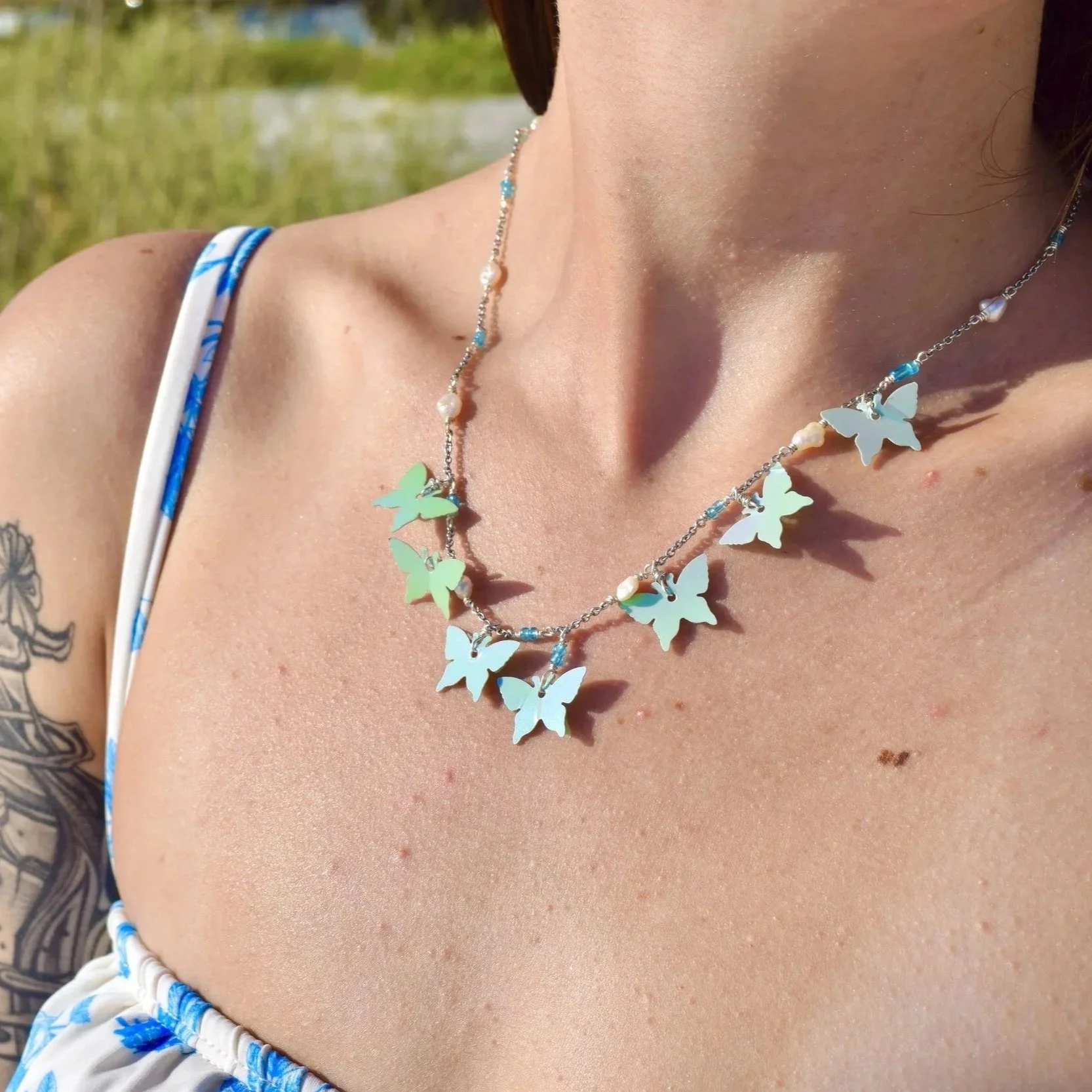 Sophie silver necklace by Busy Beech, view 3