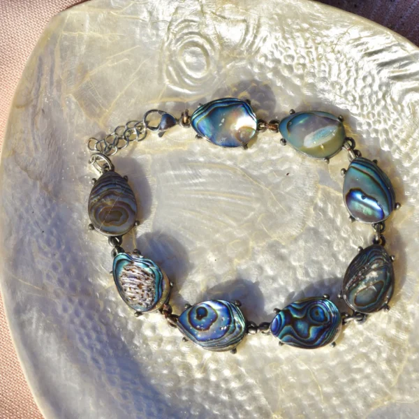 Abalone Bracelet, handmade by Busy Beech from recycled and second-hand materials