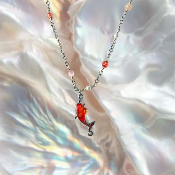 Marina silver necklace, handmade by Busy Beech from recycled and second-hand materials