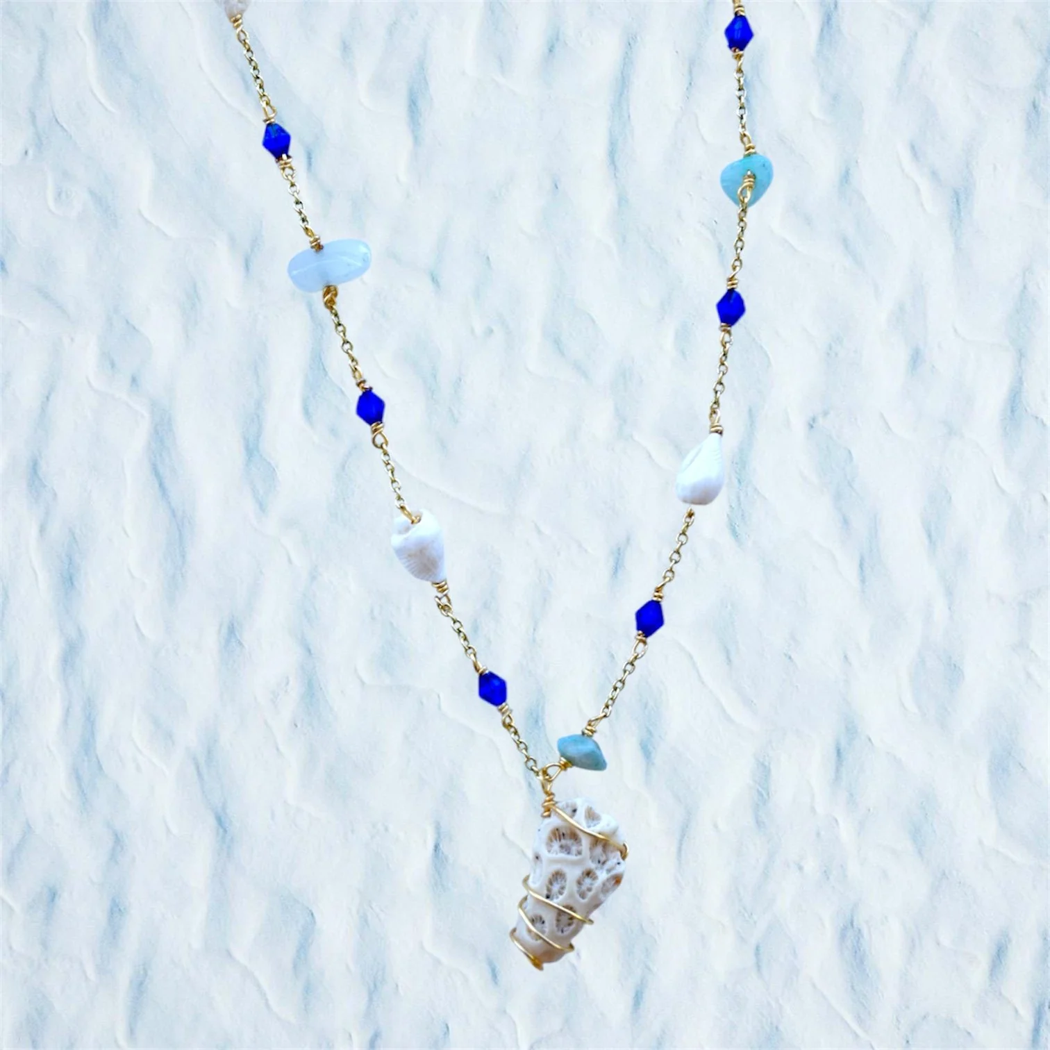 Kora gold necklace by Busy Beech, view 2