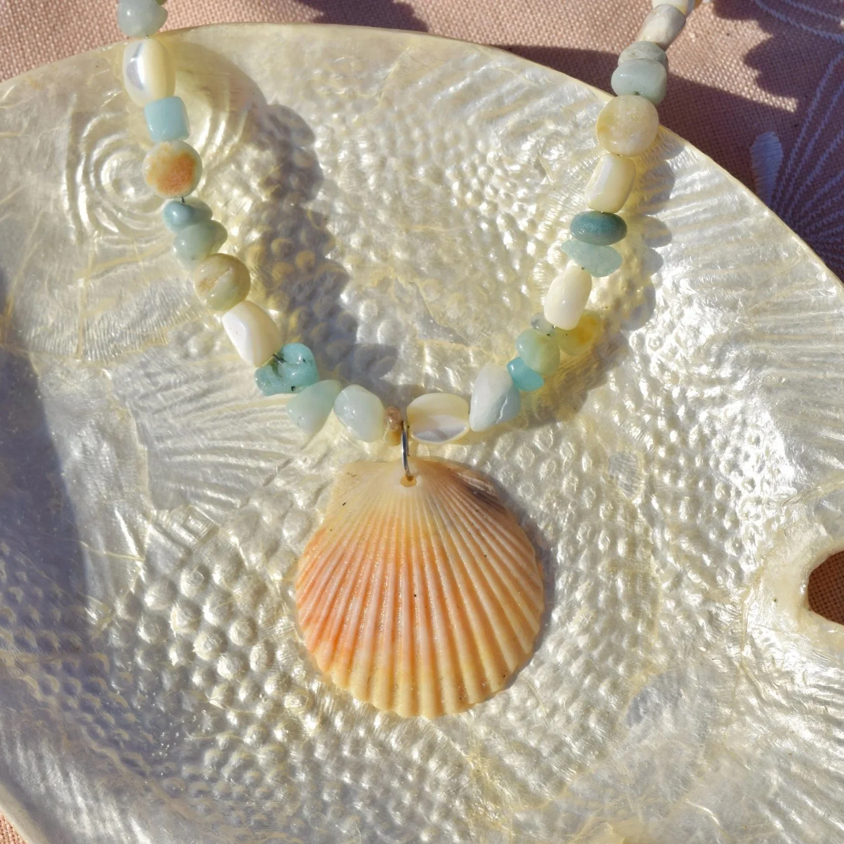 Sherri necklace, handmade by Busy Beech from recycled and second-hand materials