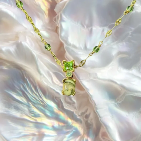 Blanche 14k gold necklace, handmade by Busy Beech from recycled and second-hand materials