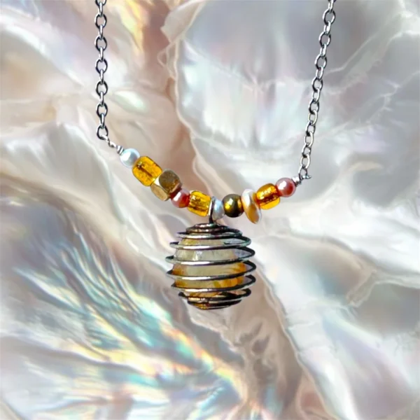 Cindy silver necklace, handmade by Busy Beech from recycled and second-hand materials