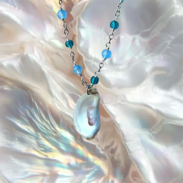 Meryl silver necklace, handmade by Busy Beech from recycled and second-hand materials