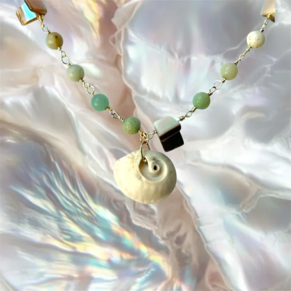 Chelley necklace, handmade by Busy Beech from recycled and second-hand materials