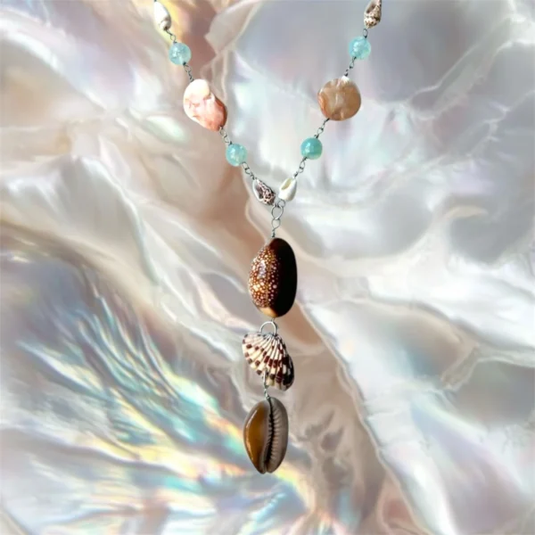 Nalu necklace, handmade by Busy Beech from recycled and second-hand materials